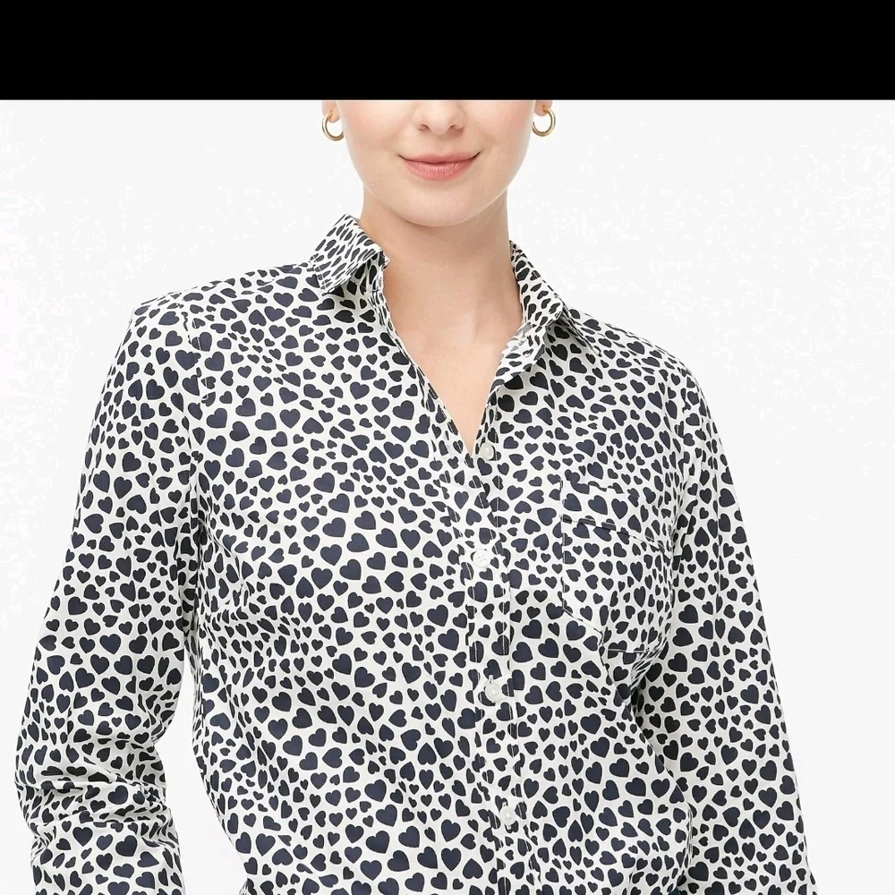 J. Crew Black‎ and White Leopard Print Button-Down Shirt Size XS